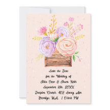 Save the Date Einladung zum Hochzeitsfeiern Peach 