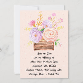 Save the Date Einladung zum Hochzeitsfeiern Peach 