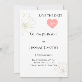 Save the Date Einladung zur Hochzeit, Minimalistis