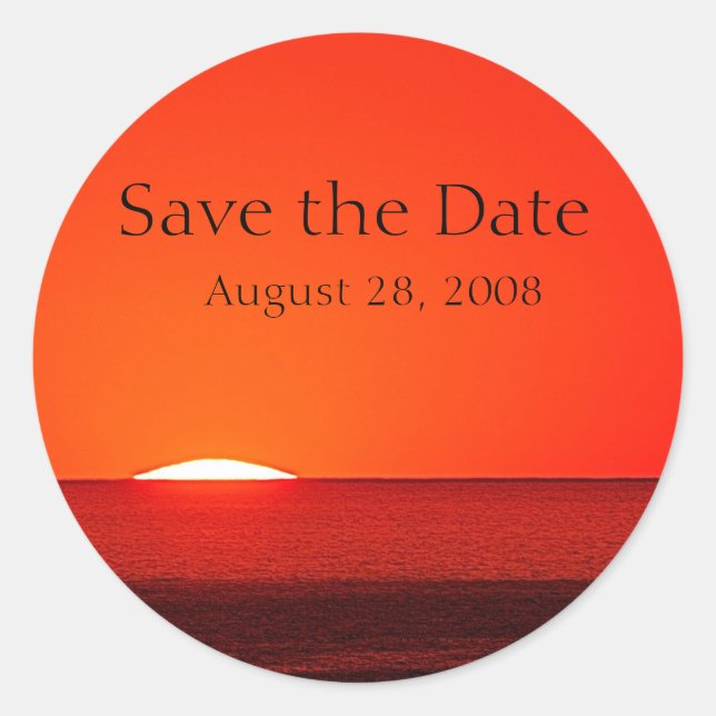Save the Date Einladungsaufkleber Runder Aufkleber (Vorderseite)