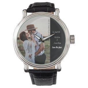 Save the Date Einzigartiges modernes Foto für Hoch Armbanduhr
