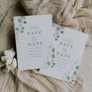 Save The Date Élégance de la feuille verte Mariage