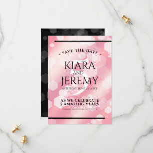 Save The Date Élégant 5ème anniversaire Mariage de quartz Rose