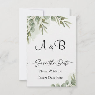 Save The Date Élégant aquarelle d'eucalyptus "Sauver la date" Mo