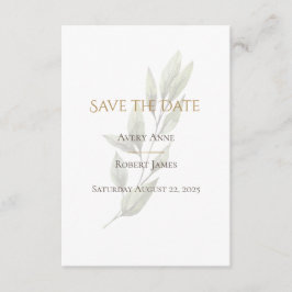 Save The Date Elégant Aquarelle Simple Verdure Moderne