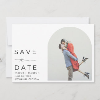 Save The Date Elegant Arch Photo Modern Wedding 
