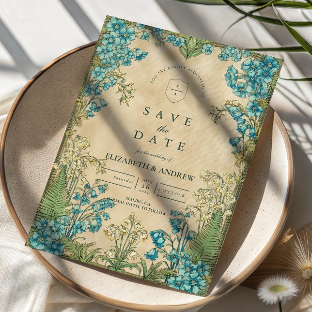 Save The Date Elegant Art Nouveau Floral Wedding (Créateur téléchargé)