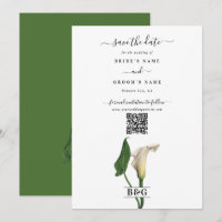 Elégant blanc Calla Lily Vert Mariage botanique