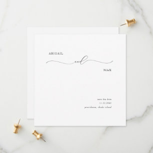 Save The Date Élégant Carré Swash Wedding Enregistrer la date