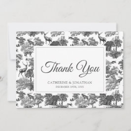 Save The Date Elégant Cerf en toile blanche noire Vintage