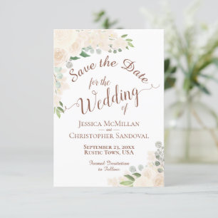 Save The Date Elégant Champagne Blush Aquarelle Florale Mariage