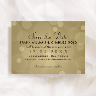 Save The Date Elégant Champagne Gold et Mariage noir