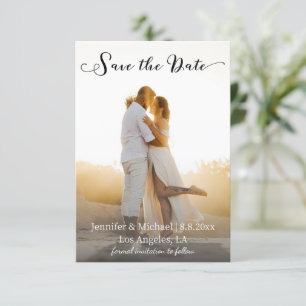 Save The Date élégant chic écriture photo mariage