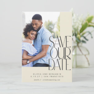 Save The Date Élégant Chic Moderne Cité Esthétique Photo Mariage