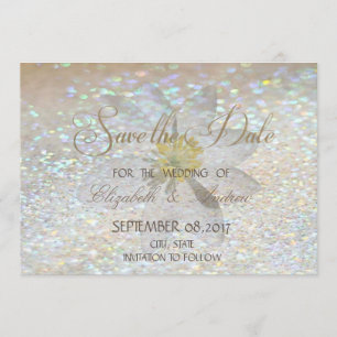 Save The Date Élégant Chic, Parties scintillant, Mariage de marg