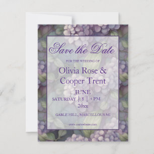Save The Date Elégant chic pourpre pourpre chic aquarelle fleuri