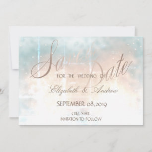 Save The Date Elegant Chic Rose Gold Heart Wedding Enregistrer l