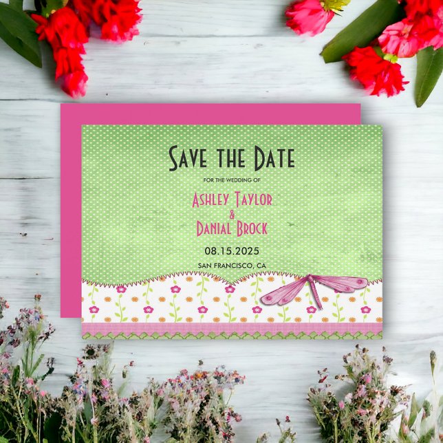 Save The Date Elégant Chic Whimsical Country Boho Floral Mariage (Créateur téléchargé)