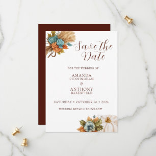 Save The Date Elégant Citrouille d'automne Mariage de automne In