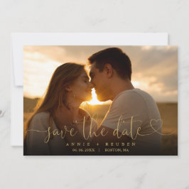 Save The Date Élégant Code QR de mariage photo en écriture à coe
