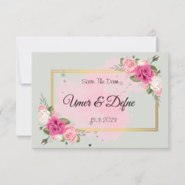 Save The Date Elégant Dusky Blush Rose moderne Floral Savethedat