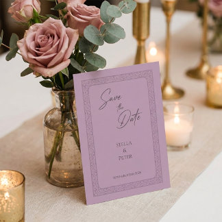 Save The Date Elegant Dusty Rose Mauve Frame Script