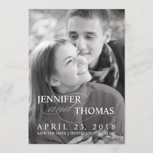 Save The Date Élégant Enregistrer la date Mariage photo personna