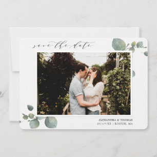 Save The Date Elégant Eucalyptus Photo