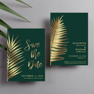 Save The Date Élégant Feuilles Tropical Palm Enregistrer La Date