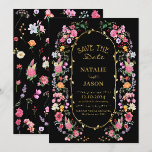 Save The Date Elégant Fleur sauvage Meadow Printemps Jardin Mari