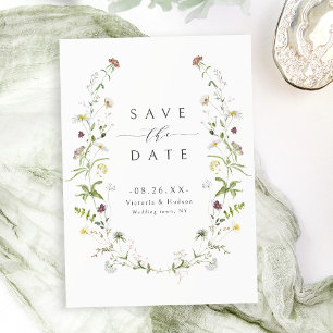Save The Date Élégant Fleur sauvage Rustic Boho Mariage