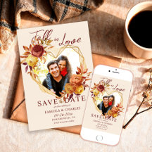 Elegant Floral Boho Fall in Love Photo Wedding