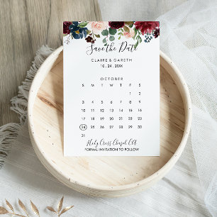 Save The Date Élégant floral coloré Enregistrer le calendrier de