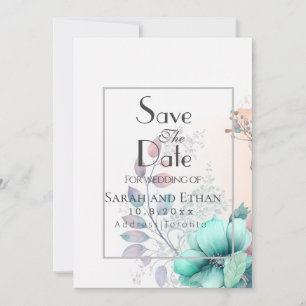 Save The Date Élégant floral moderne