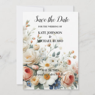 Save The Date Elegant Floral Wedding