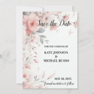 Save The Date Elegant Floral Wedding