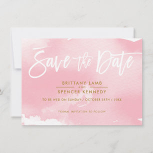 SAVE THE DATE elegant gedämpfte rosa Wasserfarbe