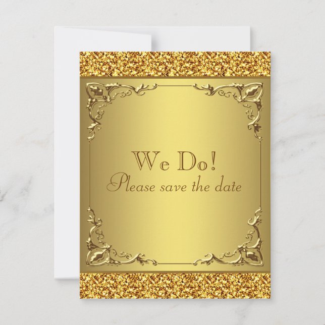 Save The Date Elegant Gold Enregistrer la date (Devant)
