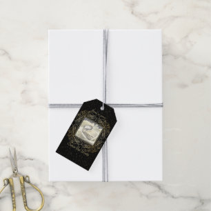 Save the Date Elegant Gold Foil Dots Skript ausseh Geschenkanhänger