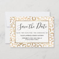 Elegant Gold White Leopard Cheetah Animal Print