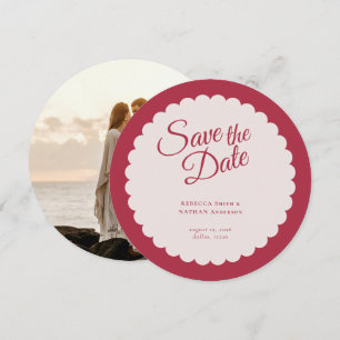 Save The Date Élégant Gras Script Rose Mariage de la Saint-Jacqu