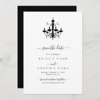 Élégant lustre noir blanc Mariage