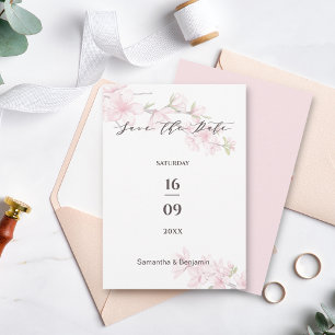 Save The Date Élégant Mariage à fleurs de printemps