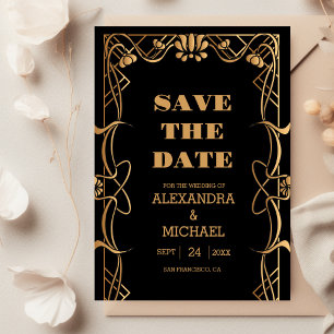 Save The Date Élégant Mariage Art Nouveau