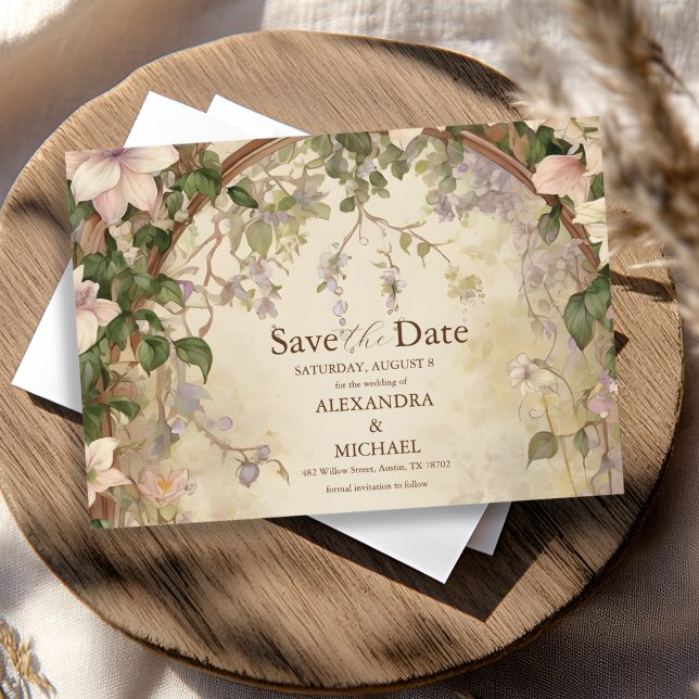 Save The Date Élégant Mariage Art Nouveau (Créateur téléchargé)