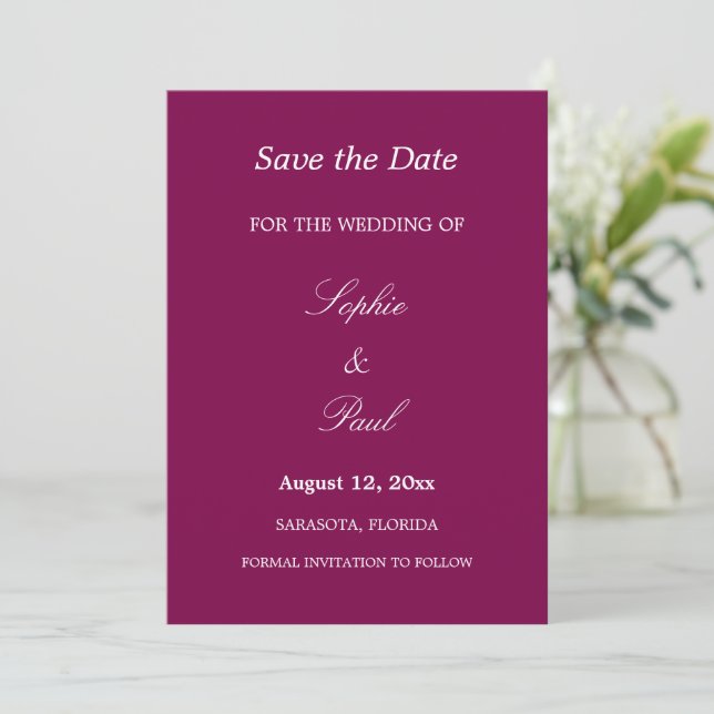 Save The Date Elégant mariage aux fraises Enregistrer la date (Debout devant)