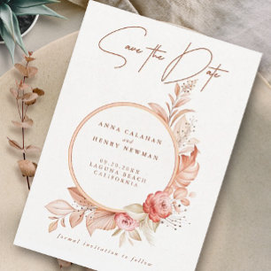 Save The Date Élégant Mariage de charpente à fleurs rose