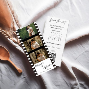 Save The Date Élégant Mariage de cinéma Photo cadre de bande de 