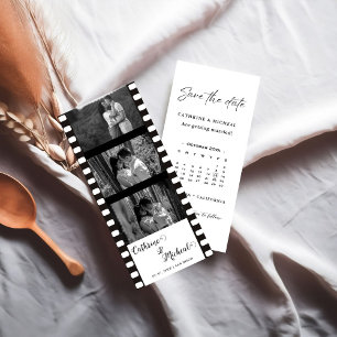 Save The Date Élégant Mariage de cinéma Photo cadre de bande de