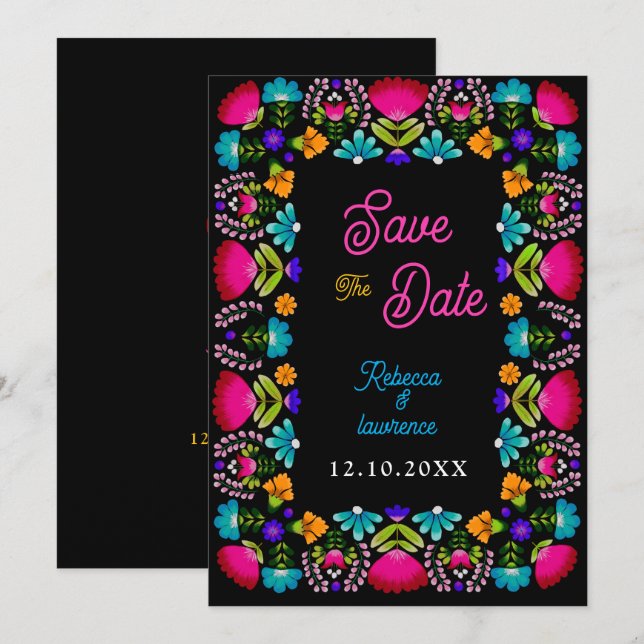 Save The Date Élégant mariage de fiesta (Devant / Derrière)